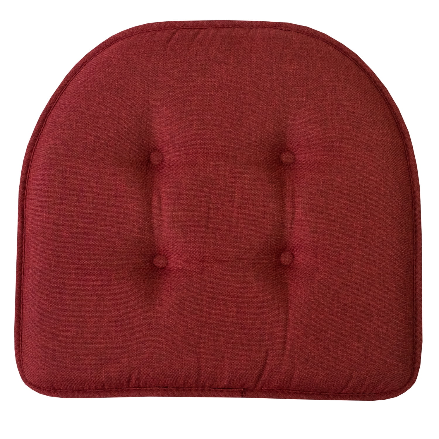 U-Shaped Memory Foam No Slip Back 16 x 16 Chair Pad Cushion 2 Pack - Wine