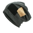 thumbnail image 2 of IDALL Beanie Skull Cap Mens And Womens Plaid Patch Pile Hats Cool Hats Unisex Fashion Hats Hats for Men Gray One Size, 2 of 6