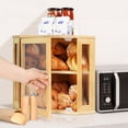 thumbnail image 3 of Ollieroo Bamboo Save Space On Your Kitchen Counter Large Capacity Bread Box, 3 of 7