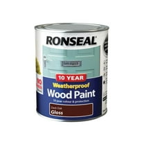 Ronseal - 10 Year Weatherproof Wood Paint Dark Oak Gloss 750ml