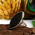 thumbnail image 4 of Marquise Black Onyx Ring: 925 Sterling Silver Cocktail Ring, 4 of 9