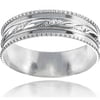 Women's Sterling Silver Textured Milgrain Band, 5.5mm