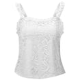 thumbnail image 5 of Womens Tank Tops 2026 Lace Square Neck Spaghetti Straps Camis Solid Color Ribbed Sleeveless Casual Basic Undershirt, 5 of 8