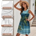 thumbnail image 5 of Jeiento Hawaiian Couple Matching Outfits Womens Summer Dresses Mens Button Down Short Sleeve Shirt Beach Coconut Tree Matching Tropical Outfits for Couples Pleated Tiered Tank Dress, 5 of 6