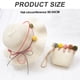 thumbnail image 2 of Conjunto de sombrero de paja y cartera de paja con protección solar para niños con circunferencia de la cabeza de 50 a 54 cm, linda decoración de bolas de pelo, sombrero para el sol de verano Beige, 2 of 5