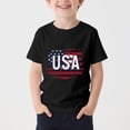 thumbnail image 2 of Afuyipoi Boys Graphic Tees （for 3-15） American Flag Graphic Independence Day Celebration Crew Neck Short Sleeve Summer Tshirt for Kids Black Size 5, 2 of 6
