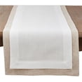 thumbnail image 1 of SARO 1982.I1872B 18 x 72 in. Rectangular Double Layer Table Runner with Thick Border Design - Ivory, 1 of 4