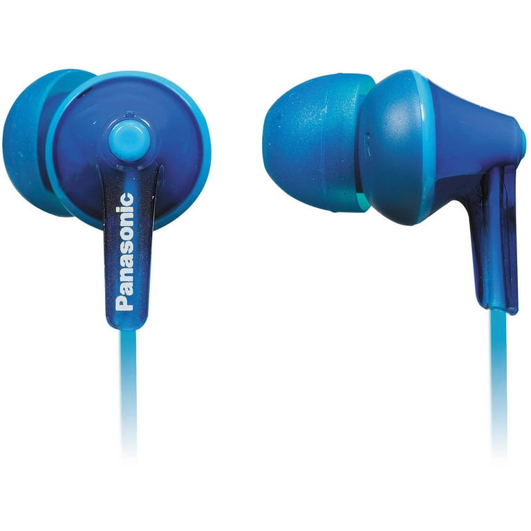 Panasonic ErgoFit In Ear Earbud Headphones with Mic Controller Blue