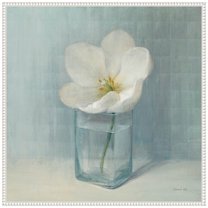 Amanti Art Single White Tulip Framed Canvas Wall Art Print