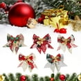 thumbnail image 4 of 6 Pack Christmas Tree Bows,Linen Bowknot Wreath Bow with Jingle Bells for Christmas Garland Tree, Crafts, Wrapping, Wreath Xmas Hanging Ornaments Decor, 4 of 9