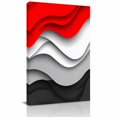 thumbnail image 2 of Canvas Wall Art Red Black Waves Canvas Art Print Abstract Water Ripple Pictures Wall Decor for Living Room Bedroom Artwork Decorations Stretched Framed Ready to Hang 11"x14", 2 of 9