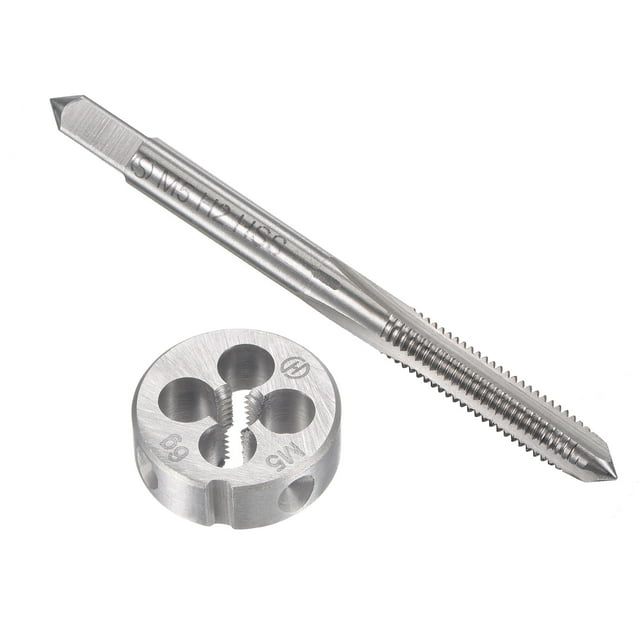 Unique Bargains M5 x 0.8mm Robinet Métrique et Ensemble de Matrice Filetage de Machine avec Matrice Ronde
