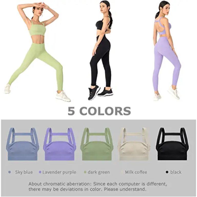 Backless Sports Bras for Women Sexy Square Neck Workout Crop Top Built in  Bra Open Back Bra Fitness Running Yoga Tops, Blue, XL 