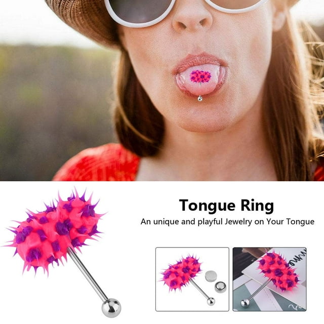 3Types Vibrating Tongue Ring Stud Barbell Stainless Steel Body Piercing Jewelry