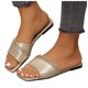 thumbnail image 3 of Bmisegm Women Sandals Fashionable New Pattern Solid Color Sequin Decoration Flat Bottomed Square Toe Open Toe Breathable and Comfortable Summer Beach Shoes Womens Sandals Summer Gold 8.5, 3 of 9
