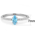 thumbnail image 2 of Luxe Jewelry Designs Women's Stainless Steel Ring with Sea Blue and Clear Cubic Zirconia Stones -, 2 of 4