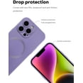 thumbnail image 2 of Magnetic Case for iPhone 15 Pro Max Phone Case for Women - Matte Luxury Soft Metallic Luster Design with Camera Lens Protector, Compatible with MagSafe for iPhone 15 Pro Max - Purple, 2 of 8