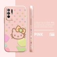 thumbnail image 3 of Funda para OPPO A52 A54 A55 A57 A59 A93 A83 A92S A93S 4G 5G A16 Color Simple funda de silicona líquida arte lineal Hello k-kitty Cat, 3 of 5