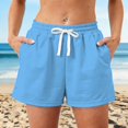 thumbnail image 7 of Women's Gym Workout Athletic Shorts Summer Lightweight Quick Drying Running Shorts with Pockets by Yigetop Light blue S, 7 of 7