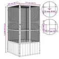 thumbnail image 5 of vidaXL Bird Cage Grey Galvanized Steel Large Bird Cage Rectangular 43.7"x42.1"x83.3", 5 of 6