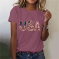 thumbnail image 6 of Zynoxe Women's T-Shirts Fourth of July Patriotic Graphic Tees for Women Casual Summer Crew Neck Short Sleeve Going Out Tops (#01 Wine,M), 6 of 7