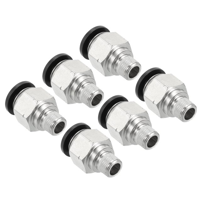 Unique Bargains 6 Pcs 3/8 Pouces OD Tube à 1/8 Pouce NPT Mâle Filetage Pousser pour Connecter des Raccords d'Air