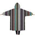 thumbnail image 2 of Oversized Wearable Blanket Hoodie,Colorful Geometric Diamond Striped Pattern Sherpa Blanket Hoodie with Super Pockets,Super Warm Fuzzy Pullover for Women & Men, 2 of 6