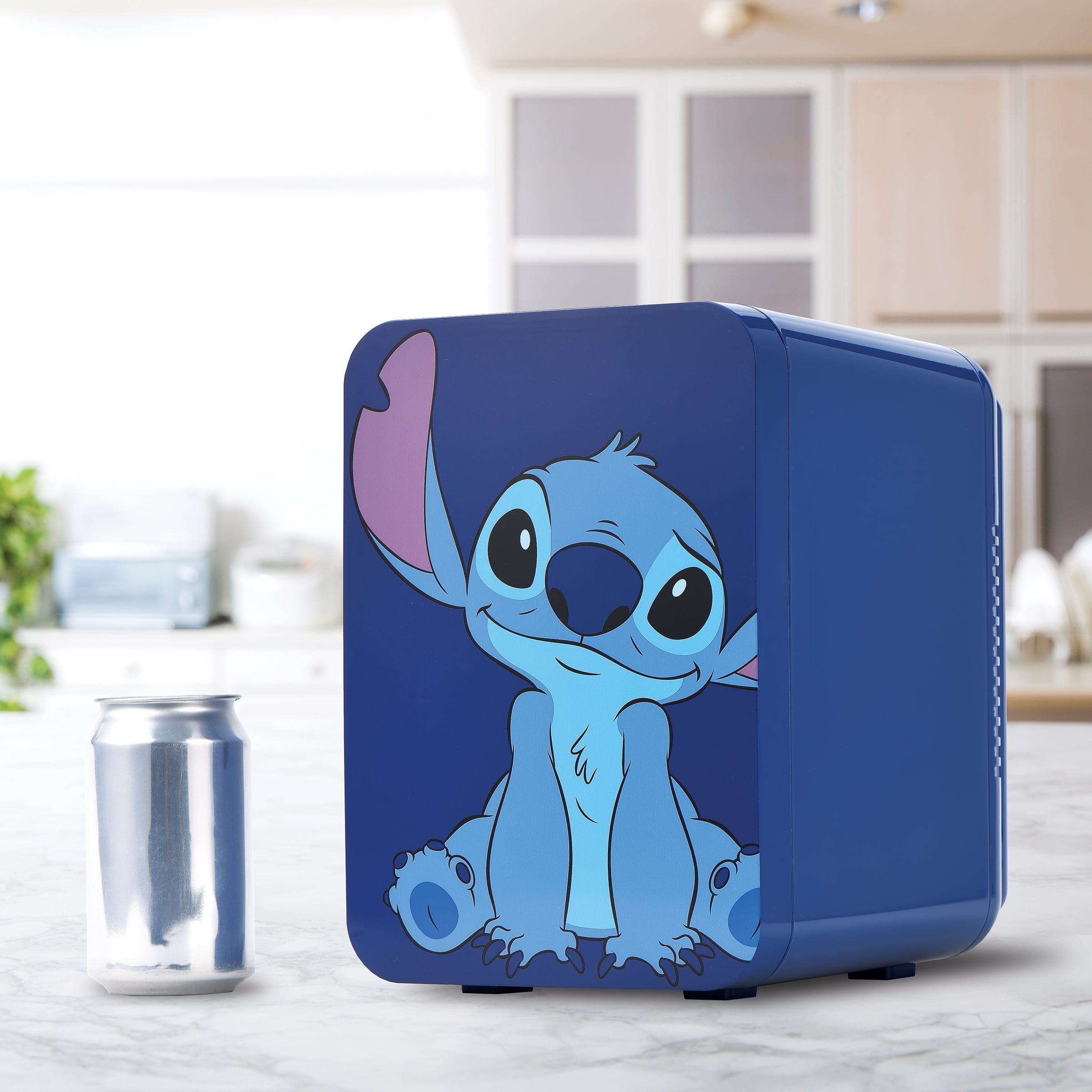 Disney Stitch Mini Fridge 4L 6 Can, Blue Portable Beverage Cooler for Drinks, Skincare, Bedroom, Office, Gaming Setup