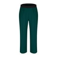 thumbnail image 5 of JTieacloth Cotton Linen Pants for Men Men's Casual Pants Comfortable Stretch Knit Pants With Elastic Waistband For Daily Wear Home Outdoor Walking Straight Leg Design Green, 5 of 6