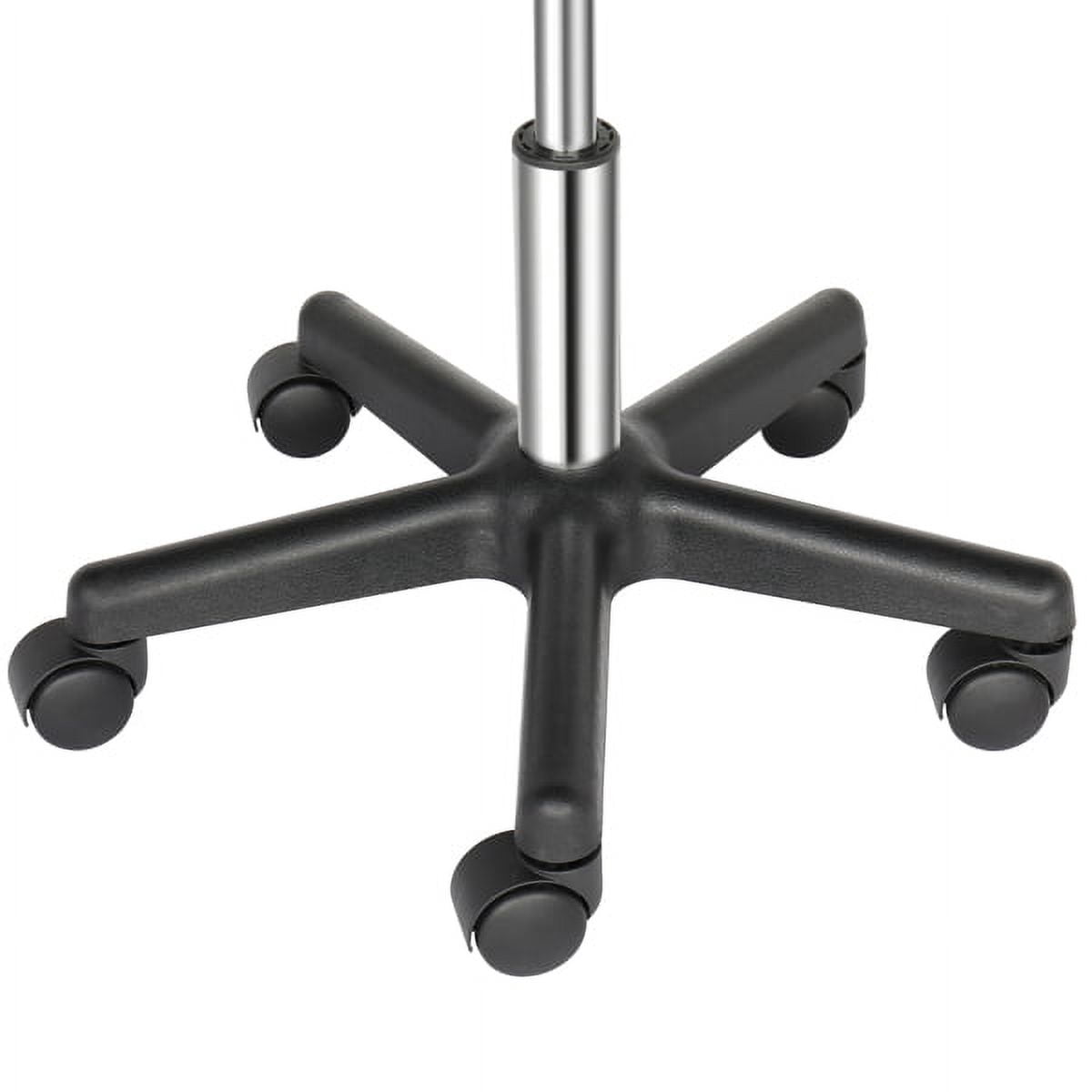 Alvantor Rolling Stool with 3.15 in Padded Round Seat, Adjustable Height and 360° Swivel, Black