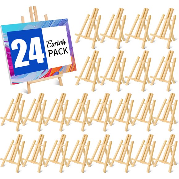 Caballetes de madera ESRICH, paquete de 24 unidades, 30 cm, para pintar y exponer