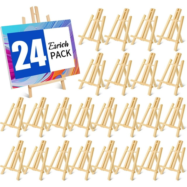 Caballetes de madera ESRICH, paquete de 24 unidades, 30 cm, para pintar y exponer
