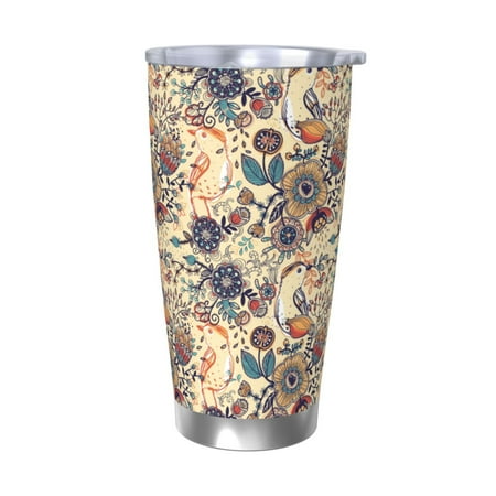 

Bingfone Floral With Birds for 20 Oz Stainless Steel Travel Mug Double Wall Water Coffee Cup for Home Office Outdoor Works Great for Ice Drinks and Hot Beverage-Without Straw