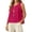 Hot Pink, variant on Linen Bow Tie Front Tank Top Women Pleated Peplum Blouse Y2K Ruffle Shirt Sleeveless Tunic Outfits Size: S Pink