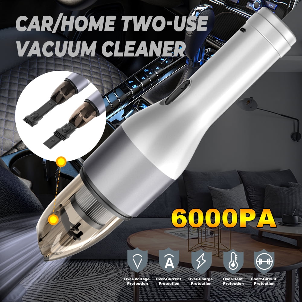 Vacuum Cleaner Cordless Car Vacuum Cleaner, car vacuum rechargeable, hepa filters 6000PA 70W Powerful Duster Dirt Suction Handheld & Portable Vehicle/Home Cleaning Tool