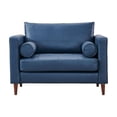thumbnail image 3 of Pemberly Row High Density Sponge Foam Eco Leather Arm Chair in Blue, 3 of 3