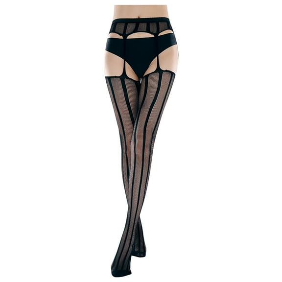 Wancir Fishnet Thigh High Garter Stockings Patterned Tights for Women,Garter Belt Set & Suspender Pantyhose for Girl