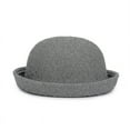 thumbnail image 5 of Trendy Women Solid Color Bowler Derby Wool Felt Hat, 5 of 5