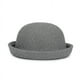 thumbnail image 5 of Sombrero Derby de fieltro de lana de color liso para mujer de moda, 5 of 5