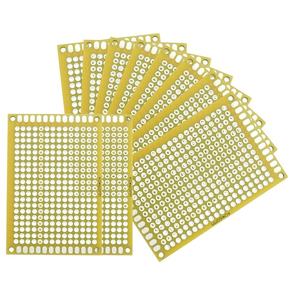 10Pcs Solderable Breadboard, 2.36"x1.57" Yellow Tinned Circuit Board