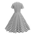 thumbnail image 4 of Elara Women's Vintage Polka Dot Swing Dress Short Sleeve Bow Neck Flared A-Line 50s Retro Party Dresses for Prom Wedding, 4 of 4