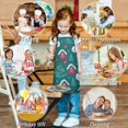 thumbnail image 6 of Dark Green Christmas Tree and House Pattern Kids Aprons for Girls and Boys,Adjustable Neck Strap Toddler Aprons for Kids Cooking Baking, 6 of 7