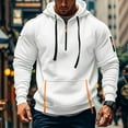 thumbnail image 2 of Qwertyu Tactical Hoodies for Men Big and Tall Quarter Zip Up Pullover Sweatshirt Casual Workout Mens Hoodies with Pockets White XL, 2 of 5