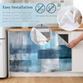 thumbnail image 5 of Teal Blue Cabinet Curtain 32"Wx55"L,Dustproof Pantry Door Curtain W/ Self Adhesive Tape,Modern Oil Painting Abstract Ombre Geometric Tall Storage Cover Privacy Drape for Bathroom Kitchen Laundry Room, 5 of 9