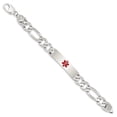 thumbnail image 2 of White Sterling Silver bracelet Medical Anchor Red 8.5 in 11 mm, 2 of 3