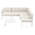 thumbnail image 4 of Mykonos Corner Sectional Lounge Set in White with Fabric Natural Cushions, 4 of 4