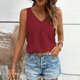 thumbnail image 4 of Top para mujer,Camiseta sin mangas con cuello en V para mujer, corte holgado informal, color liso, poliéster, ropa de verano, sopatenor, 4 of 8