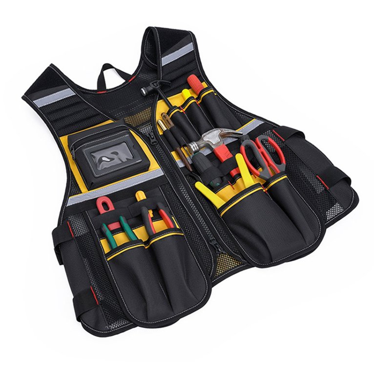 Work Jacket Adjustable Pocket Tool Vest Construction Vest Tool