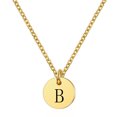 thumbnail image 1 of Flmtop Femmes Lettre Ronde Pendentif en Acier Titane Chaîne Clavicule Collier Bijoux Cadeau, 1 of 10