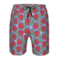 thumbnail image 3 of Cauagu Hand Drawn Strawberry Print Men's Swim Trunks,Hawaiian Bathing Suit Swimsuits Beach Shorts with Pockets for Men Quick Dry Swimming Board Shorts-Medium, 3 of 6
